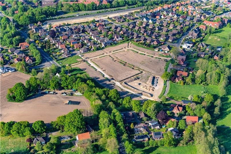 In Stade entsteht ein Neubaugebiet. Luftfoto: Martin Elsen