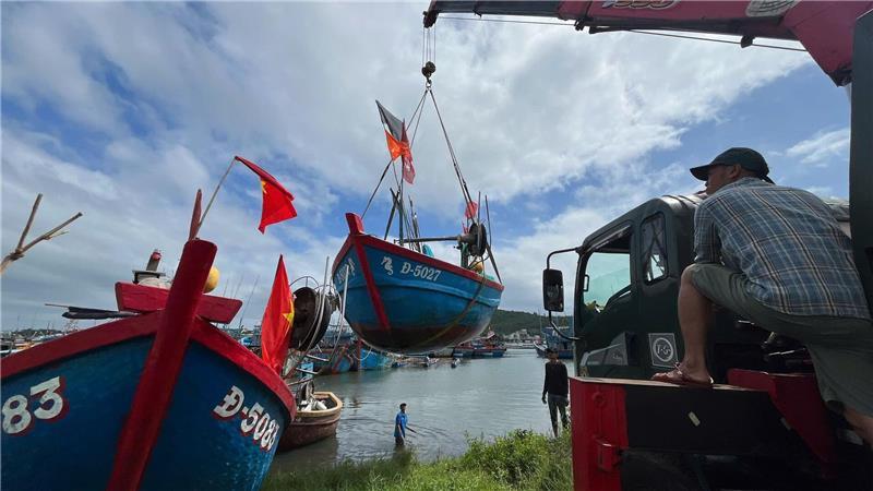 In Vietnam wurden vorsorglich Boote in Sicherheit gebracht.