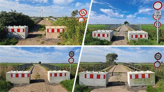 In der Gemeinde Wurster Nordseeküste sind plötzlich vier Brücken über den Grauwall-Kanal gesperrt worden. 
