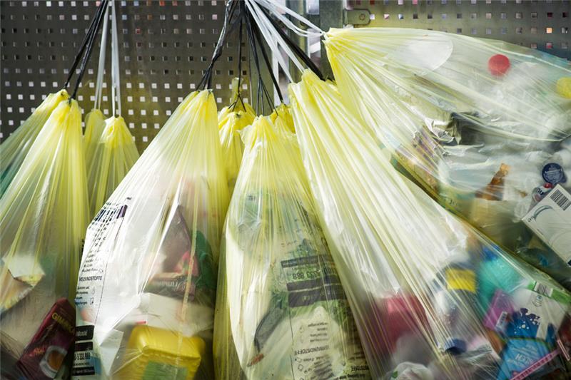 In der gedruckten Abfall-Broschüre sind die Coupons für Gelbe Säcke begelegt.