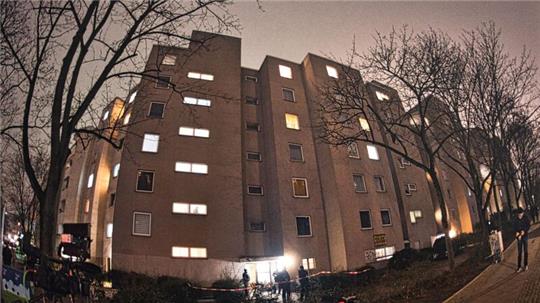 In diesem Wohnhaus lebte die fühere RAF-Terroristin Daniela Klette in Berlin bis zu ihrer Festnahme.