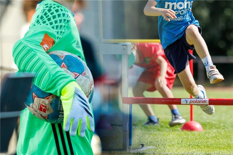 In einem Bewegungscamp für Kinder verbindet der VfL Güldenstern Stade Fußball mit Leichtathletik. Fotos/Collage: Struwe