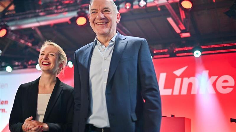 Linke als „coole Straßenkicker“ im Wahlkampf Ines Schwerdtner und Jan van Aken grenzen sich beim Bundesparteitag der Linken scharf gegen die übrigen Parteien im Bundestag ab.