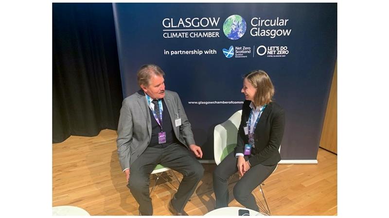 Innovations-Managerin Dr. Elana Paul und Senior-Chef Andreas Viebrock in Glasgow. Foto: Viebrock