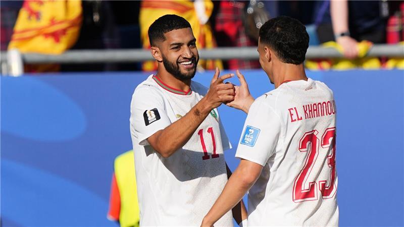 Das war die WM-Nacht: Türkei raus, Brasilien souverän Ismael Saibari (l) traf erneut für Marokko.