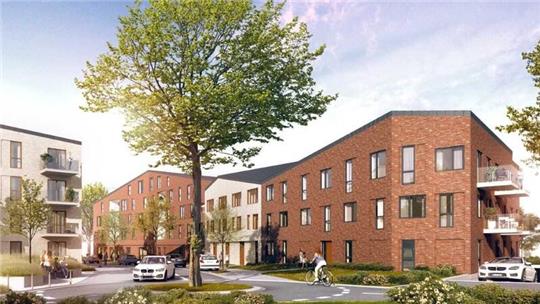 Ist der Hit-Insolvenz zum Opfer gefallen: Neubau mit Kita auf dem alten Festplatz in Campe.