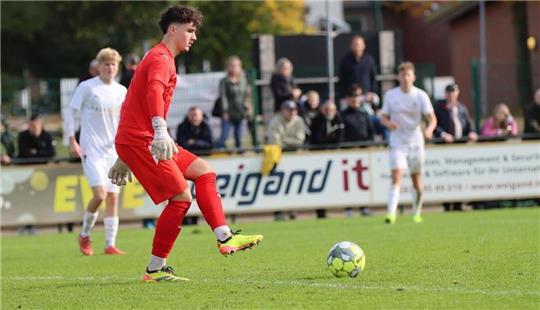 JFV-Keeper Laurin Peschlow hatte einen entscheidenden Anteil an dem Punktgewinn gegen den Blumenthaler SV.