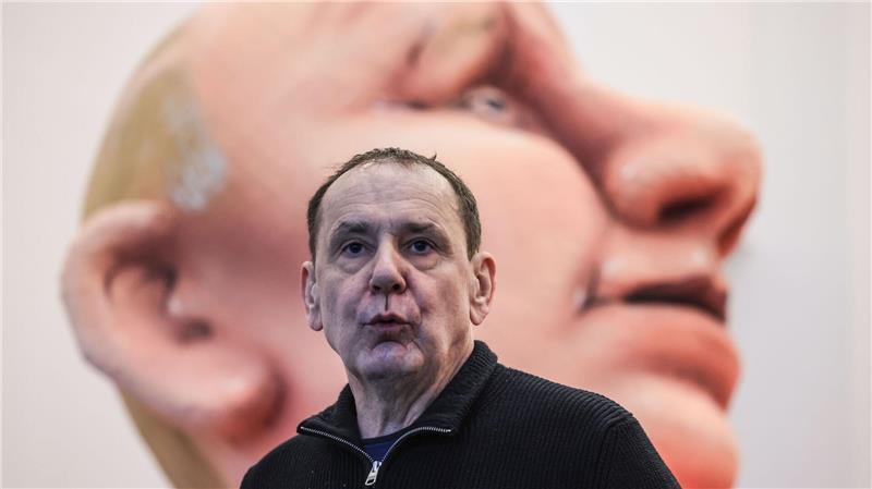 Jacques Tilly vor Putin-Figur. (Archivbild)