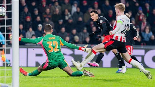 Jamal Musiala trifft für den FC Bayern.