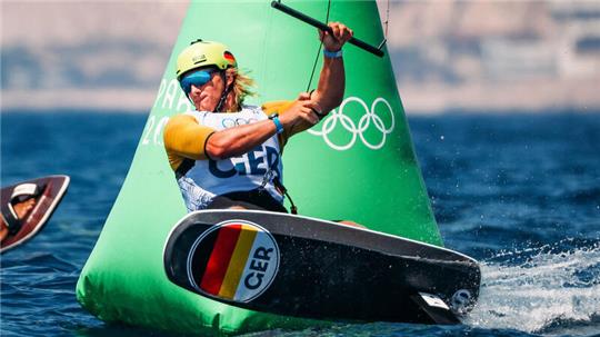 Jannis Maus bei einem der Rennen auf dem olympischen Kurs vor Marseille.