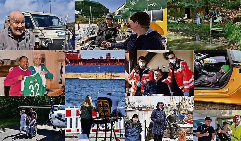 Jede Menge Freude: Diese Collage zeigt Szenen erfüllter Wünsche, die der Verein Lebenswunsch für todkranke Menschen im Nordwesten realisiert hat. Foto: Verein Lebenswunsch