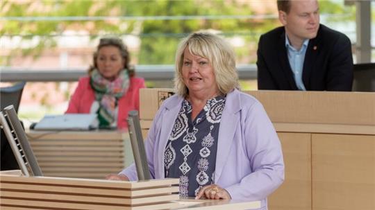 Jette Waldinger-Thiering (SSW), Landtagsabgeordnete, spricht im Landtag.