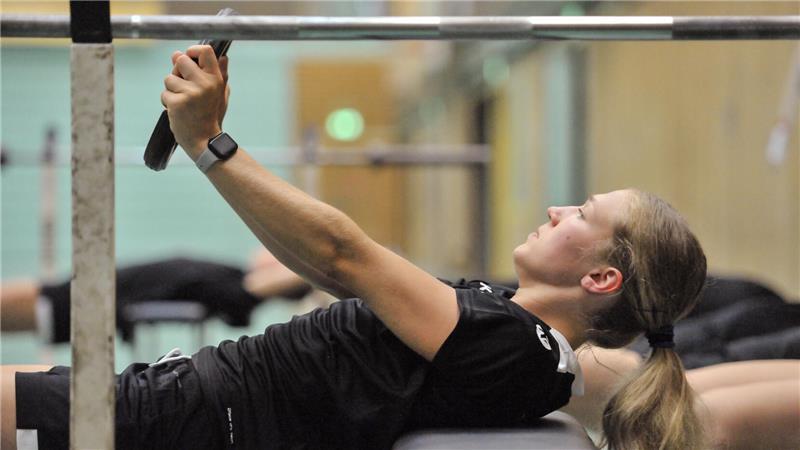 Johanna Andresen beim Trainingsauftakt.