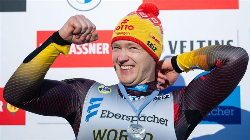 Jubel bei  Max Langenhan über Platz zwei 