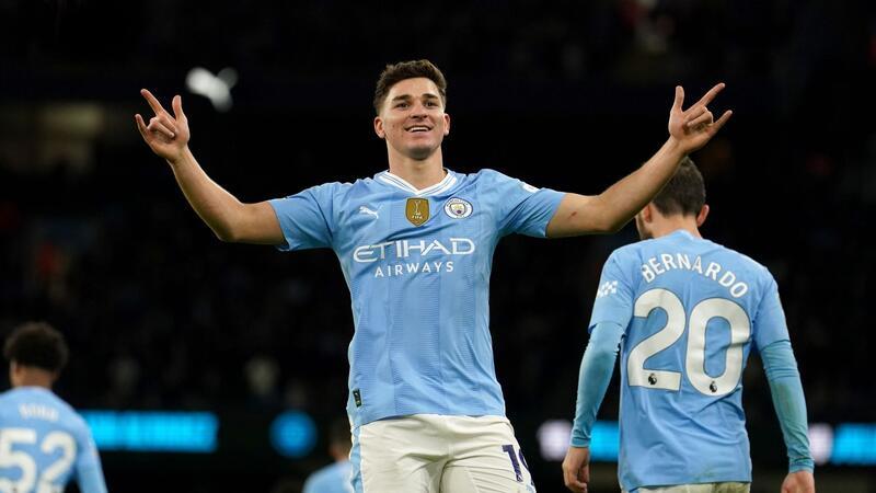 Julian Alvarez erzielte beim Sieg von Manchester City gegen Sheffield United das 2:0.