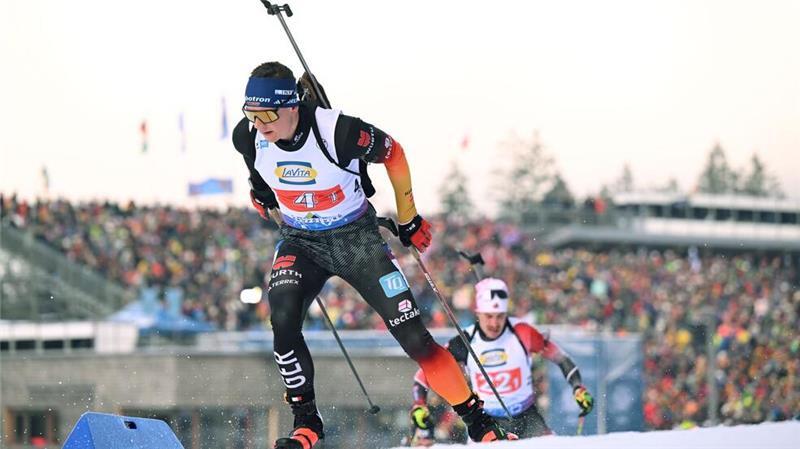 Erleichterung bei Biathleten nach erstem Staffel-Podest Justus Strelow zeigte eine ordentliche Leistung.