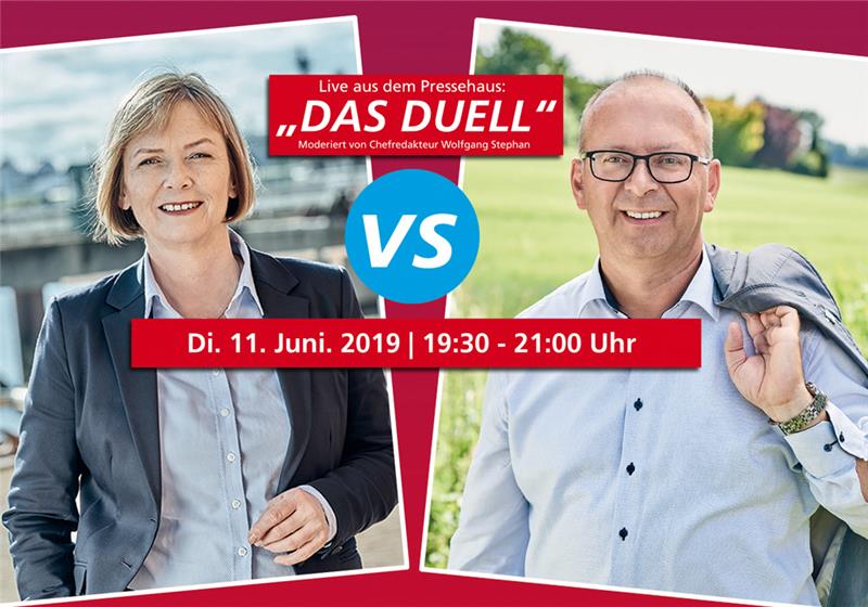 Kämpfen im Pressehaus um Wählerstimmen: Silvia Nieber (SPD) und Sönke Hartlef (CDU).