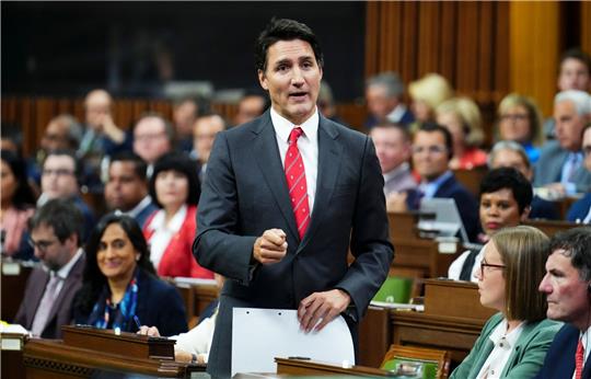Kanadas Premierminister Justin Trudeau während einer Fragestunde im House of Commons.
