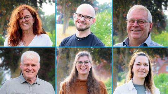Kandidieren für den Samtgemeinderat: Inge Vagts (obere Reihe von links), Clemens Vagts, Helmut Klintworth, Gerhard Dammann (untere Reihe von links), Josephine Tipke und Cassandra Engel.