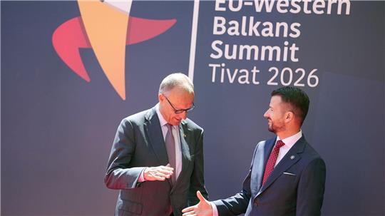 Kanzler Friedrich Merz (CDU) beim Westbalkan-Gipfel in Montenegro.