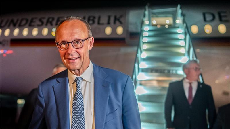 Kanzler Merz ist zu seinem 17-stündigen Antrittsbesuch in Washington gelandet.