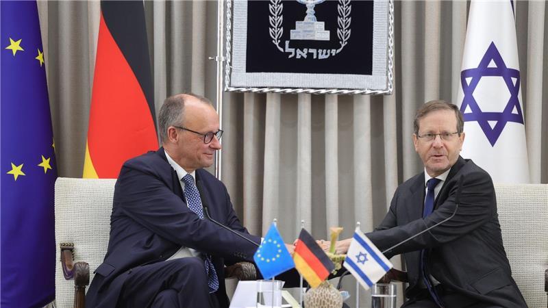 Kanzler Merz traf Israels Staatspräsidenten Isaac Herzog.