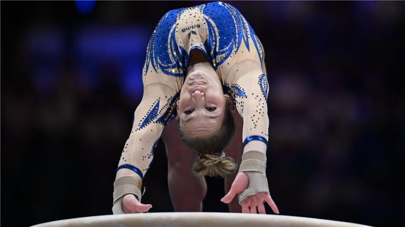 „Ein geiles Gefühl“ - Schönmaier gewinnt EM-Gold am Sprung Karina Schönmaier am Sprungtisch.