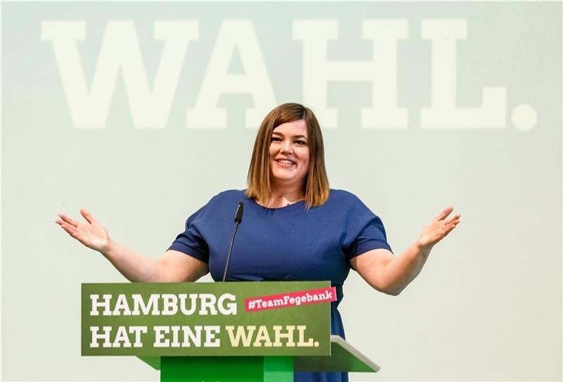 Katharina Fegebank (Bündnis 90/Die Grünen), Zweite Bürgermeisterin von Hamburg und Spitzenkandidatin für die Bürgerschaftswahl. Fotos: dpa