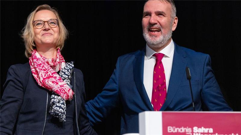 Katja Wolf und Steffen Schütze sind Vorsitzende des BSW-Landesverbands Thüringen.