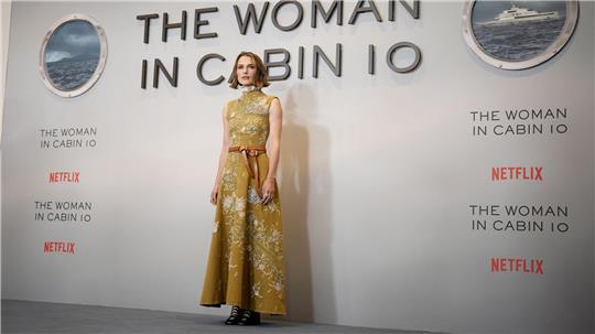 Keira Knightley vor einer „The Woman in Cabin 10“-Wand Ende September in London. (Archivbild)