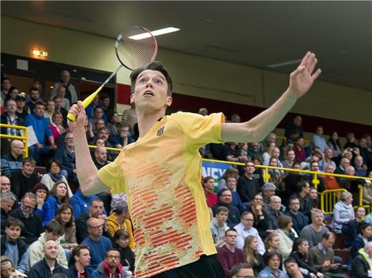 Kenneth Neumann beim Länderspiel in Bensheim. Foto: Frank Friedrich