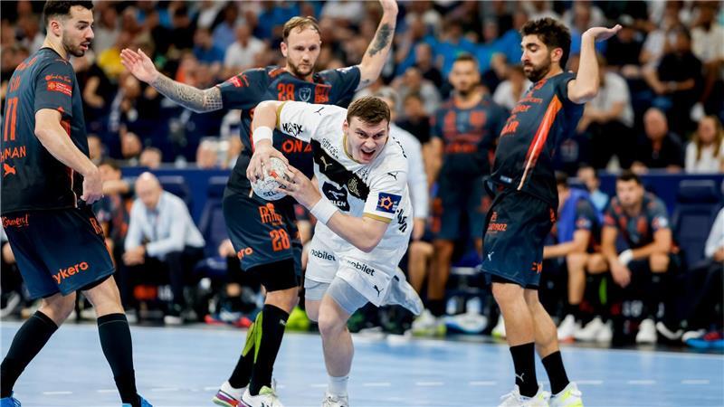 Kiel kämpft sich ins European-League-Finale gegen Melsungen Kiels Lukas Laube beim Torwurf.