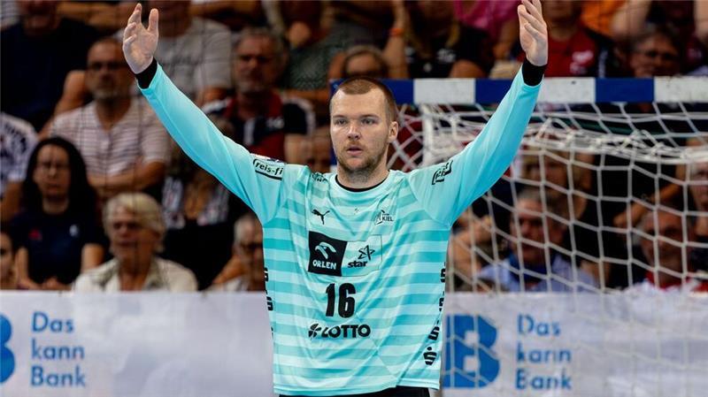 Handball: Torhüter glänzt bei Kiels Auswärtssieg Kiels Torhüter Tomas Mrkva zeigte eine starke Leistung.