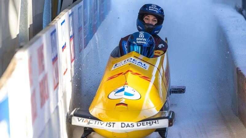 Deutscher Doppelerfolg im Zweierbob: Kalicki vor Nolte Kim Kalicki und Leonie Fiebig. Das Duo gewann den Weltcup in Lillehammer.