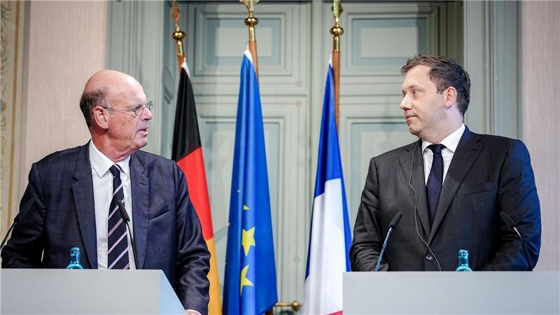 Klingbeil und Lombard berieten sich unter anderem zum Zollkonflikt mit den USA. 