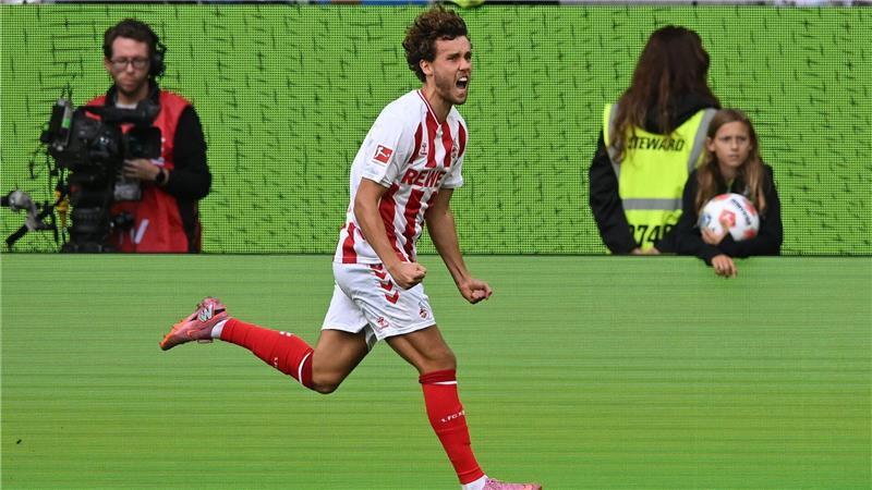 Drei Tore in der Nachspielzeit: Spektakel in Wolfsburg Kölns Torschütze Luca Waldschmidt.