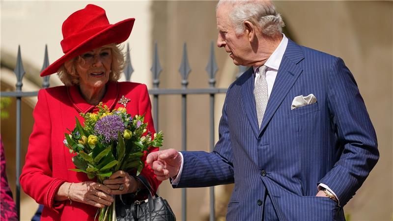 König Charles III. und Königin Camilla nehmen am Ostergottesdienst teil. 