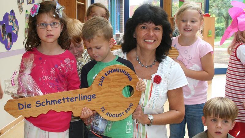 Kornelia Szameitat hat die Kita Moorwichtel grundlegend mit aufgebaut - hier die Einweihung der ersten Krippengruppe 2010.