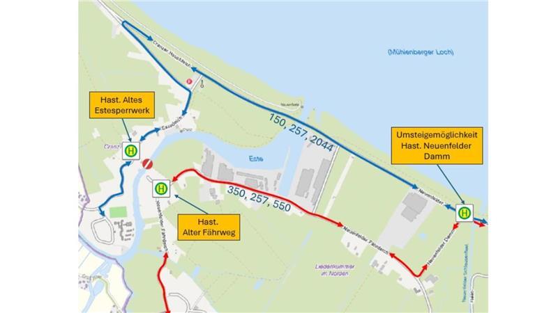 HPA: Cranzer Rollbrücke wird 2026 und 2027 erneuert Kostenloser HVV-Bustransfer: Das ist die Umleitungsstrecke für Fußgänger- und Radverkehr.