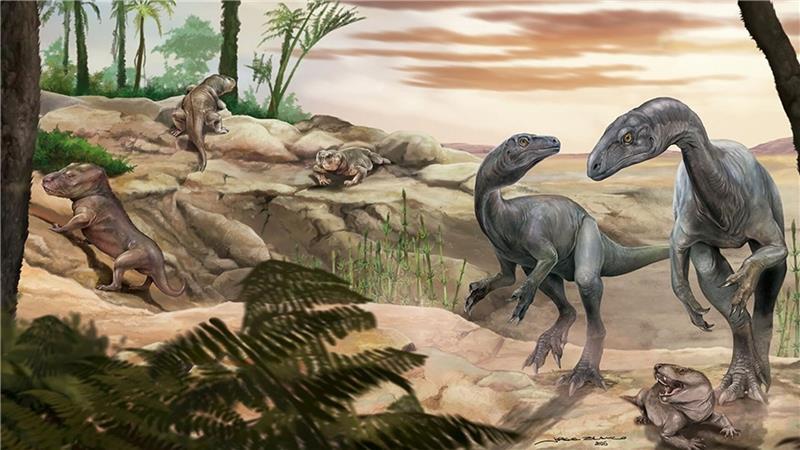 Fossilienfund in Argentinien: Einer der ältesten Dinosaurier Künstlerische Darstellung des Dinosauriers Huayracursor jaguensis