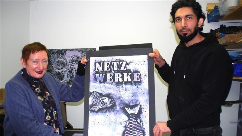 Kunst verbindet: Bettina Weingärnter und Mohamad Molhem.