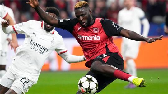 Kurz danach jubelten alle Leverkusen-Fans: Victor Boniface trifft zum 1:0.
