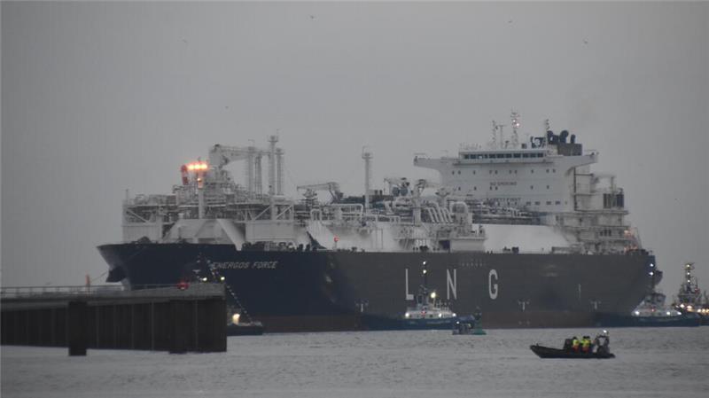 LNG-Terminal: Ankunft der „Energos Force“ in Stade-Bützfleth.