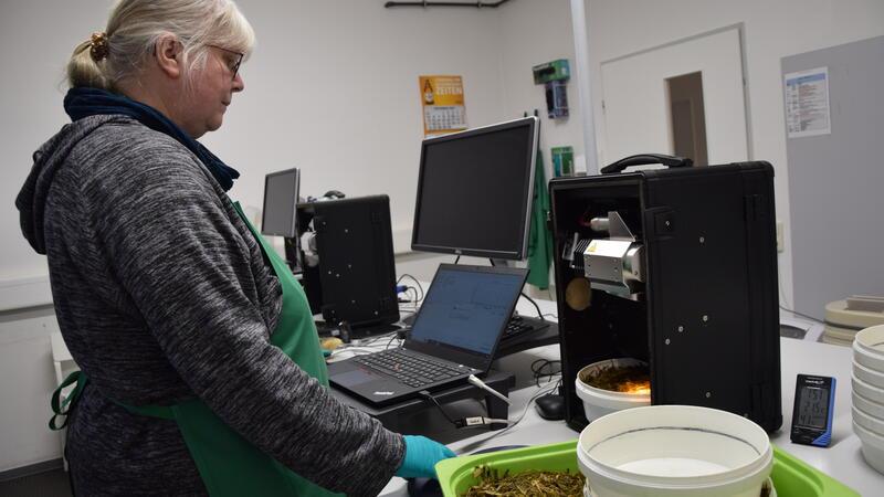 In diesem Buxtehuder Unternehmen ist europaweit einzigartige Analyse möglich Labormitarbeiterin Anke Loock analysiert Grassilage. Proben von Landwirten aus ganz Deutschland gehen zur Untersuchung in Buxtehude ein.