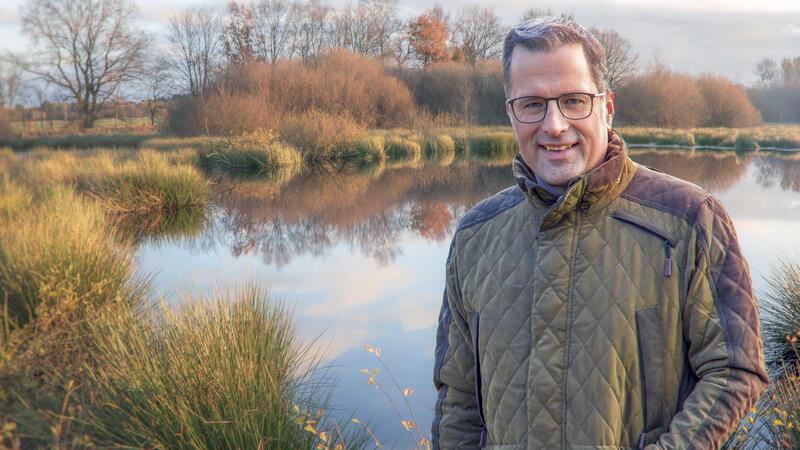 Landrat Kai Seefried im Hohen Moor bei Oldendorf.