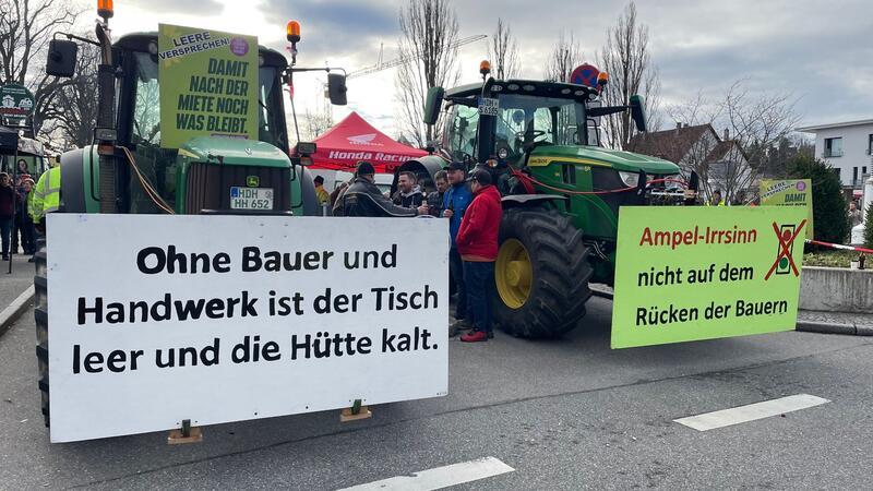 Landwirte protestieren in Biberach.