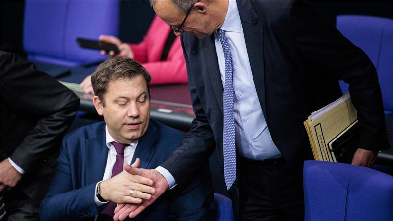 Lars Klingbeil, SPD-Finanzminister, im Bundestag. 