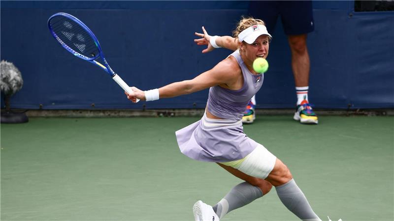 Bilder des Tages Laura Siegemund in Aktion gegen Anastasia Sacharowa bei den US Open in New York.