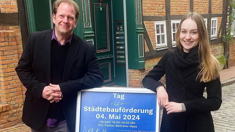 Stadt fragt Einwohner: Wie soll sich Stades Altstadt entwickeln? Laura Trispel und Jens Bossen freuen sich auf den Tag der Städtebauförderung – und setzen auf die Teilnahme vieler Interessierter.