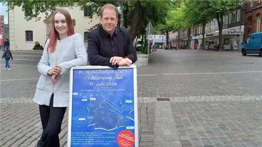Laura Trispel und Jens Bossen hoffen auf rege Teilnahme an den beiden Beteiligungsveranstaltungen im Juni.